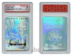 NEWLY PRINTED! 2023 Donald Trump Triple Image Silver Prism Hologram Signature