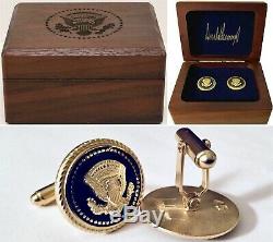 New Issue President Donald J. Trump VIP Cobalt/Navy White House Cufflinks Signed