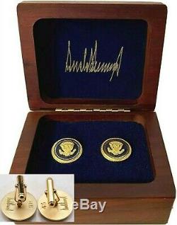 New Issue President Donald J. Trump VIP Cobalt/Navy White House Cufflinks Signed