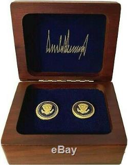 New Issue President Donald J. Trump VIP Cobalt/Navy White House Cufflinks Signed