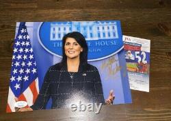Nikki Haley Signed 8x10 Photo with JSA CERT UN Ambassador Donald Trump 2024