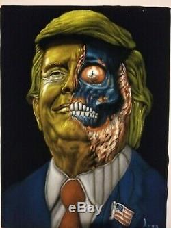 Obey Zombie Donald Trump They Live movie Original Oil Painting Black Velvet A387