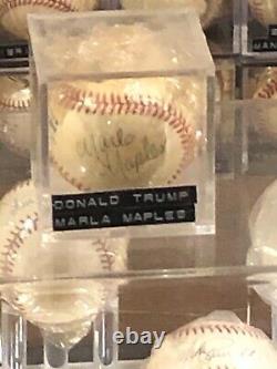 Official ball American league signed Donald Trump Marla Maples