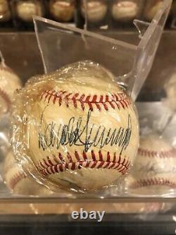 Official ball American league signed Donald Trump Marla Maples