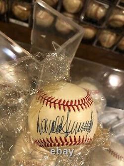 Official ball American league signed Donald Trump Marla Maples