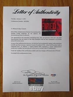 One of a Kind President DONALD TRUMP signed FIRED 2000 Sports Illustrated PSA