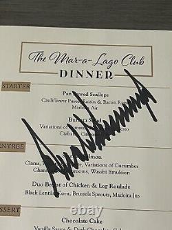 POTUS Donald J. Trump PSA/DNA Authentic Signed MAR-A-LAGO DINNER MENU Version 2