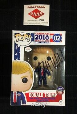 PRESIDENT DONALD TRUMP AUTOGRAPHED FUNKO POP! #02 FROM THE VOTE FUNKO POP withCOA