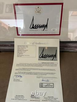 PRESIDENT DONALD TRUMP FIGHT PHOTO KILL ATTEMPT SIGNED 23x26 FRAME JSA LOA COA