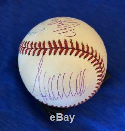 PRESIDENT DONALD TRUMP & MARLA MAPLES DUAL SIGNED A. L. Baseball! JSA LOA