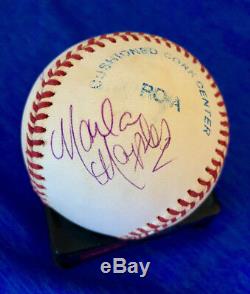 PRESIDENT DONALD TRUMP & MARLA MAPLES DUAL SIGNED A. L. Baseball! JSA LOA