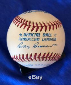 PRESIDENT DONALD TRUMP & MARLA MAPLES DUAL SIGNED A. L. Baseball! JSA LOA