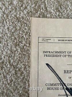PRESIDENT DONALD TRUMP SIGNED 6 x 9.25 ARTICLES OF IMPEACHMENT COVER BECKETT