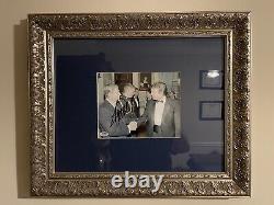 PRESIDENT DONALD TRUMP SIGNED 8x10 FRAMED With PRESIDENT RONALD REAGAN PSA