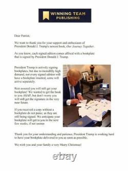 PRESIDENT DONALD TRUMP Signed Autograph OUR JOURNEY TOGETHER Book Auto Bookplate