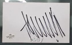 PRESIDENT? Donald Trump? Signed Autographed Index Card 3X5 EXCELLENT withCOA