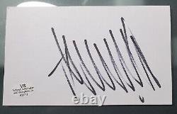 PRESIDENT? Donald Trump? Signed Autographed Index Card 3X5 EXCELLENT withCOA