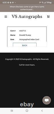 PRESIDENT? Donald Trump? Signed Autographed Index Card 3X5 EXCELLENT withCOA