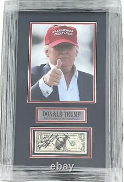 PSA/DNA 45th President DONALD TRUMP Signed Autographed FRAMED $1 BILL Display