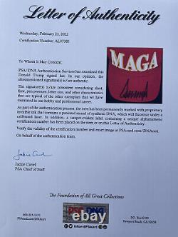 PSA/DNA President DONALD TRUMP Autographed Signed Official Red MAGA Hat