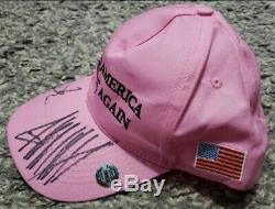 Pink Maga Hat Autographed By President Trump & VP Mike Pence! With COA! RARE