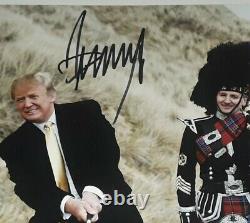 Pres. Donald Trump Autographed Sharp Scottish Golf 8×10 Jsa Authenticity Letter