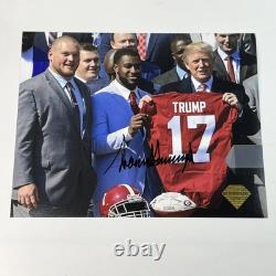 President 45/47 Donald J Trump WithNCAA Champions 8x10 Photo Signed COA Hologram