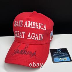 President 45/47 Donald Trump Autographed USA Hat Hand-Signed COA Hologram