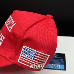 President 45/47 Donald Trump Autographed USA Hat Hand-Signed COA Hologram