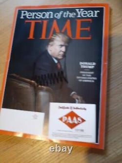 President DONALD J TRUMP hand signed autographed Time Magazine Dec 16, 2019 RARE