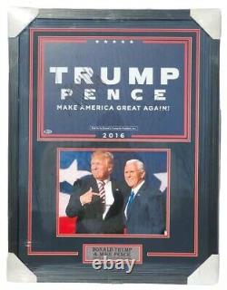 President DONALD TRUMP & MIKE PENCE Signed Autographed Sign Poster BECKETT MAGA