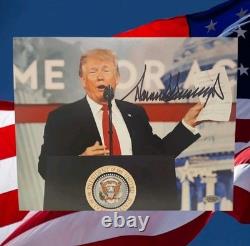 President DONALD TRUMP Signed Autograph 8x10 inch Authentic with COA Certificate