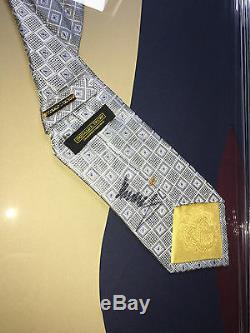 President DONALD TRUMP Signed Autographed FRAMED Tie MAKE AMERICA GREAT AGAIN