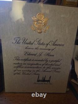 President DONALD TRUMP hand signed IN MEMORIAMautographed 8x11 embossed letter