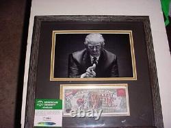 President DONALD TRUMP signed MILLION DOLLAR trump bill FRAMED DISPLAY photo SGC