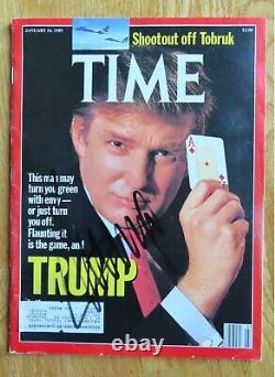 President DONALD TRUMP signed TIME 1989 Magazine THIS MAN MAY TURN YOU GREEN PSA