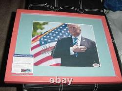 President DONALD TRUMP signed auto MATTED/FRAMED 12X15 photo PSA/DNA coa