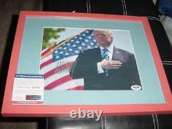 President DONALD TRUMP signed auto MATTED/FRAMED 12X15 photo PSA/DNA coa