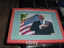 President DONALD TRUMP signed auto MATTED/FRAMED 12X15 photo PSA/DNA coa