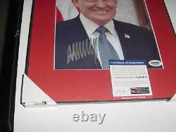 President DONALD TRUMP signed auto MATTED/FRAMED 12X15 photo PSA/DNA portrait