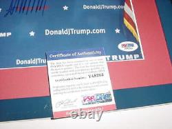 President DONALD TRUMP signed auto MATTED/FRAMED 14X20 MAGA rally photo PSA/DNA