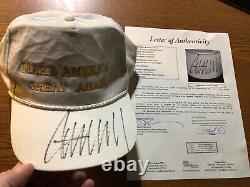 President DONALD TRUMP signed white Make America Great Again MAGA hat JSA LOA