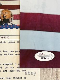 President Donald J. Trump Large 11x14 Photo With American Flag, Jsa Cert. Rare