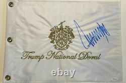 President Donald J Trump Real Autograph Signed Trump Golf Flag Jsa Coa