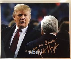 President Donald J Trump & Robert Kraft Signed Autographed New England Patriots