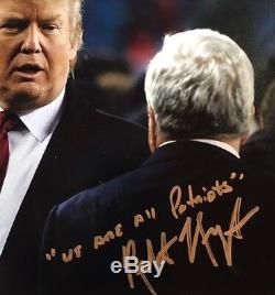 President Donald J Trump & Robert Kraft Signed Autographed New England Patriots