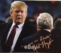 President Donald J Trump & Robert Kraft Signed Autographed New England Patriots