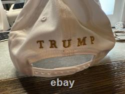 President Donald J. Trump SIGNED AUTOGRAPHED WHITE/GOLD MAGA Hat Cap RARE