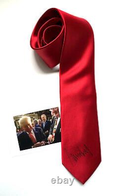 President Donald J. Trump SIGNED Solid Red Necktie -One Owner