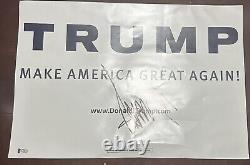 President Donald J Trump Signed Campaign Sign Poster BAS